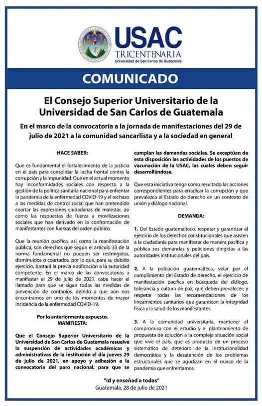 COMUNICADO CSU